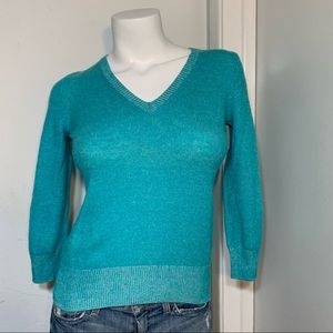 J. Crew Italian Cashmere Plaited V-Neck Sweater